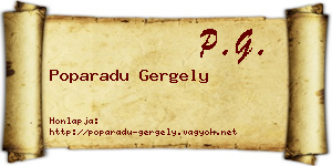 Poparadu Gergely névjegykártya